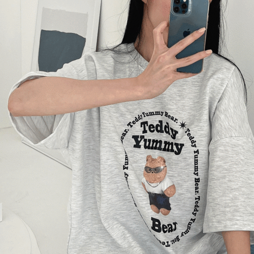 테디 야미 오버핏 반팔 티셔츠